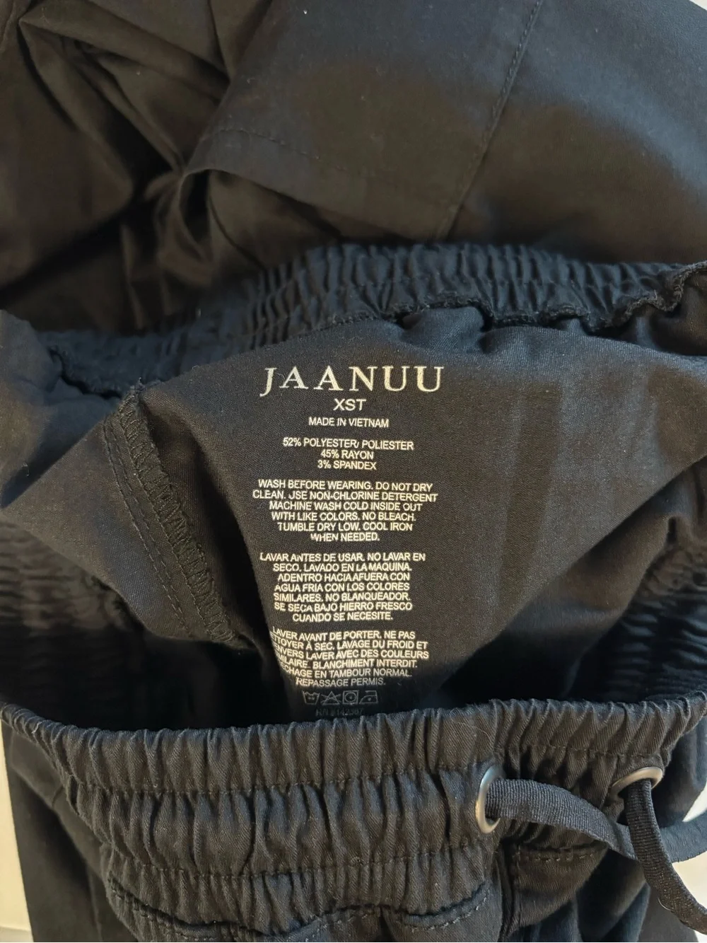 Jaanuu black stretch waistband high waisted nurse medical scrub pants size XST